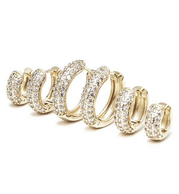 Trio de argola cravejada