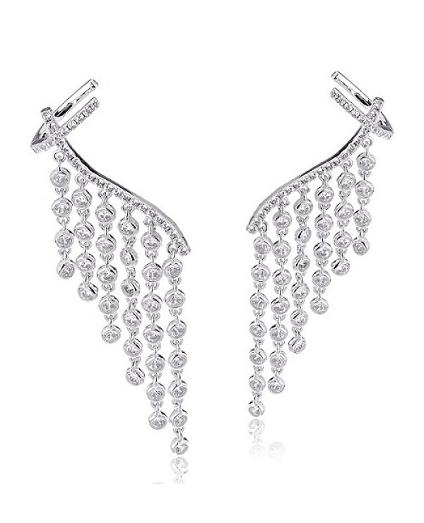 Brinco ear cuff de franjas