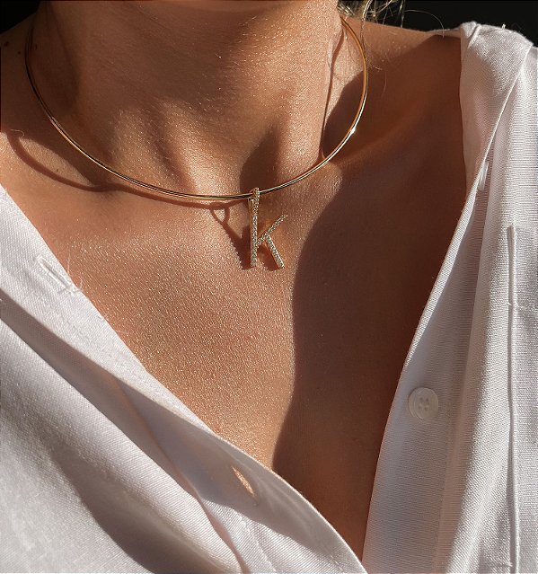 Choker de aro com letra (escolha a letra)