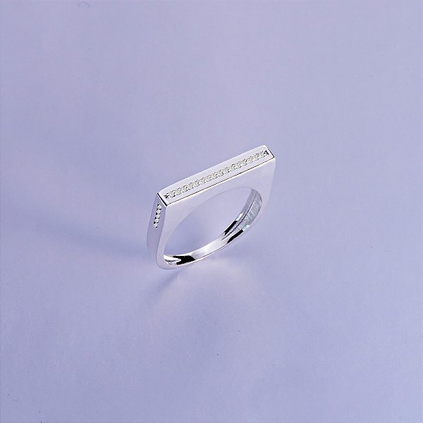 Anel quadrado de prata 925