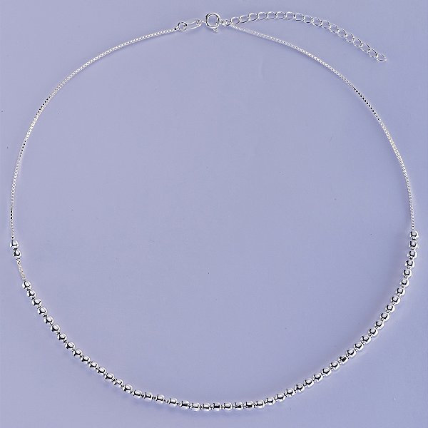 Choker de esferas na prata