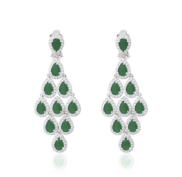 Brinco cascata esmeralda