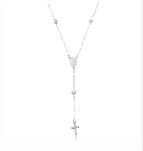 Colar de terço na prata