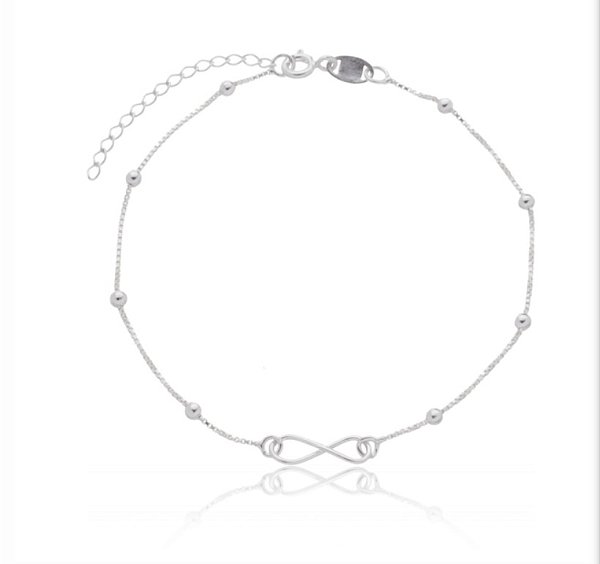 Pulseira infinito na prata