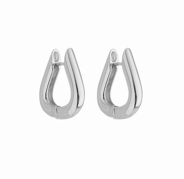 Argola media lisa na prata