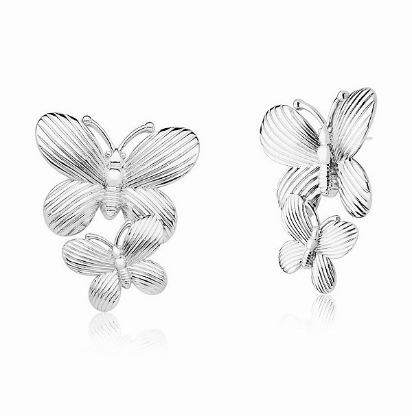 Brinco de borboleta na prata