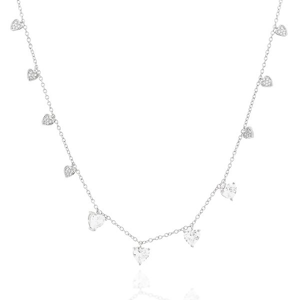 Colar com pedras em formato de coração