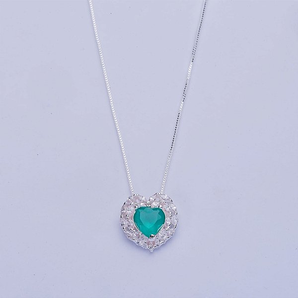 Colar de coração colombiana na prata 925