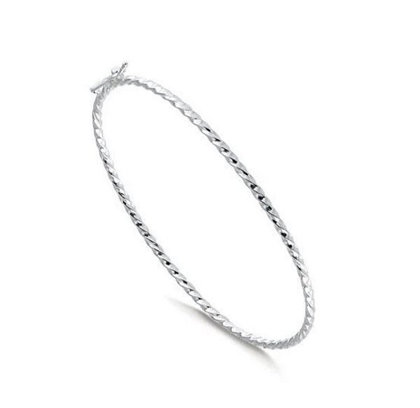Bracelete torcido de prata