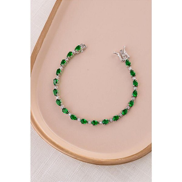 Pulseira riviera gota esmeralda