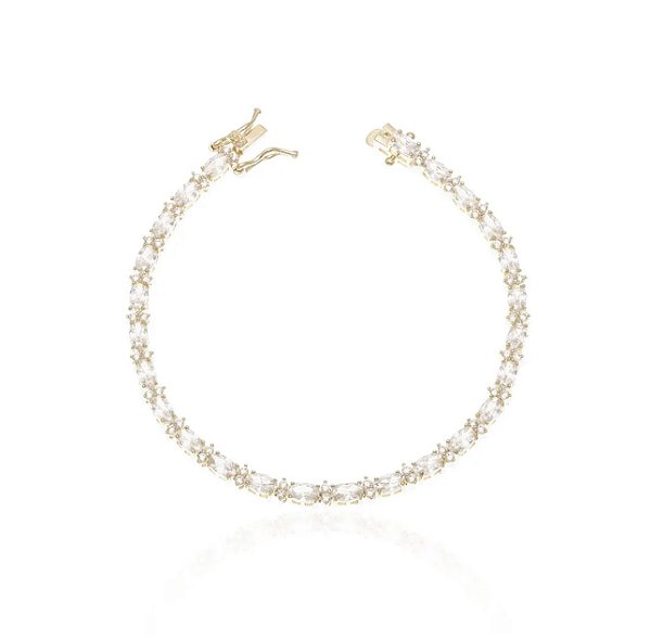 Pulseira riviera oval dourada