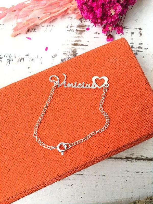 Pulseira personalizada de nome na prata 925