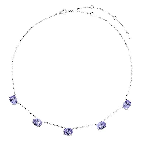 Choker Oval Lavanda na prata