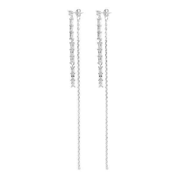 Brinco Baguetes com Corrente na prata
