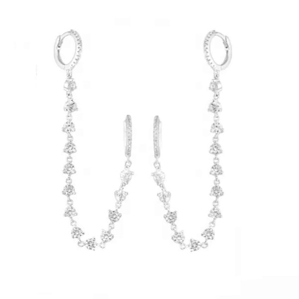 Brinco Riviera Cravejado na prata 925