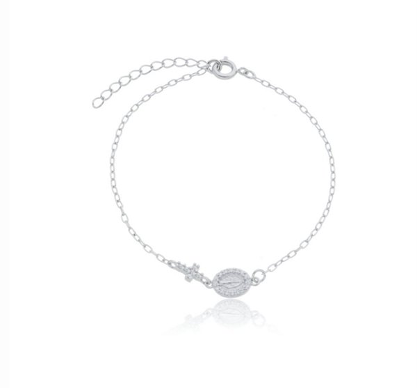 Pulseira Nossa Senhora das Graças na prata 925