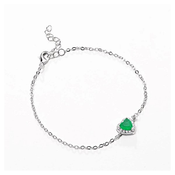 Pulseira de coração esmeralda