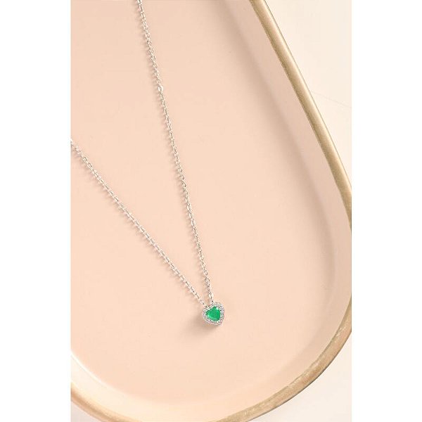 Colar de coração Esmeralda