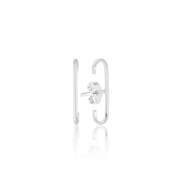 Brinco ear hook liso na prata 925