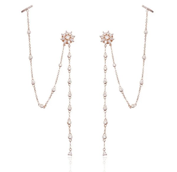 Brinco ear chain gotas