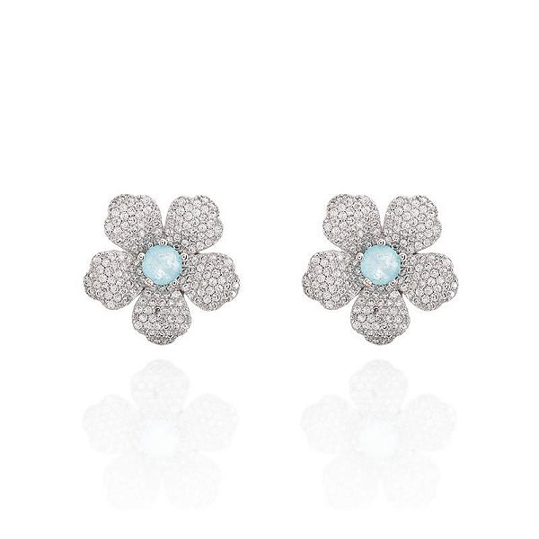 Brinco de flor cravejado colombiana