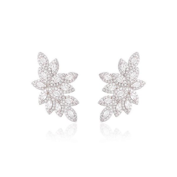 Brinco earcuff navetes cristal