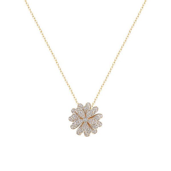 Colar de flor petalas em três camadas