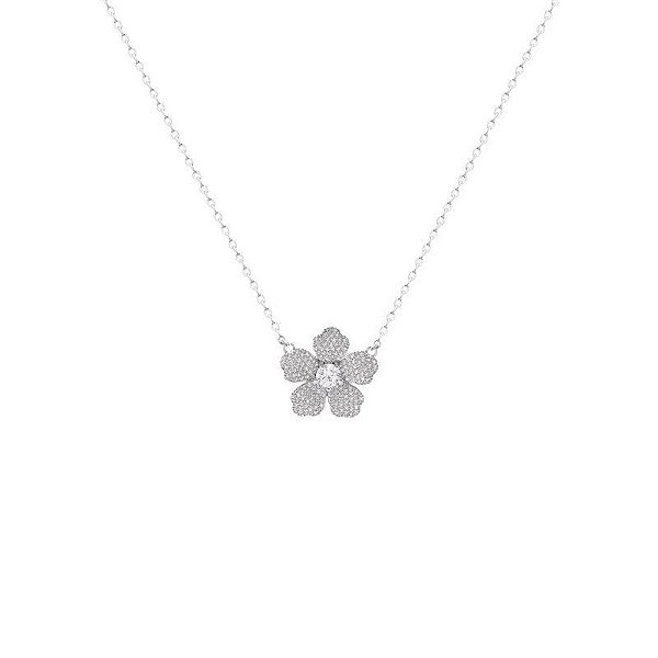 Colar de flor cravejado