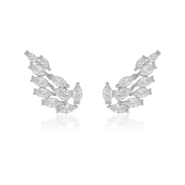 Brinco ear cuff de navetes cristal