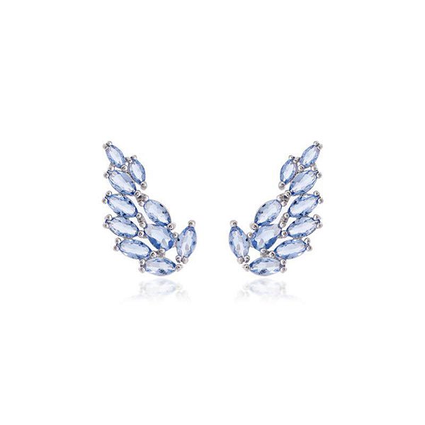 Brinco ear cuff de navetes tanzanitas