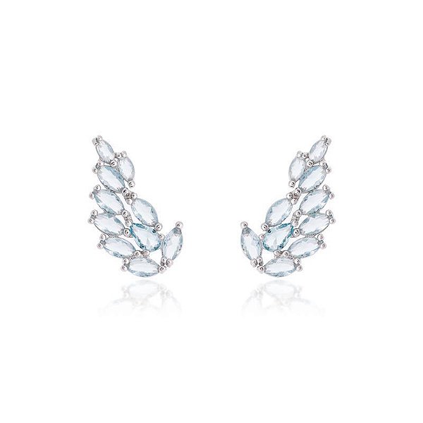 Brinco ear cuff de navetes acqua