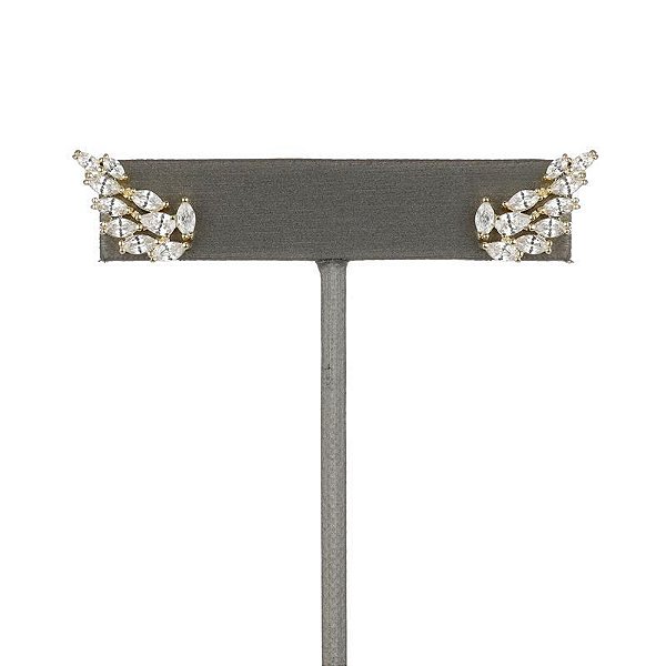 Brinco ear cuff de navetes cristais