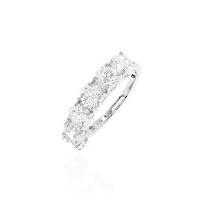 Anel meia aliança cristal prata 925