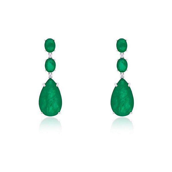 Brinco gotas esmeralda