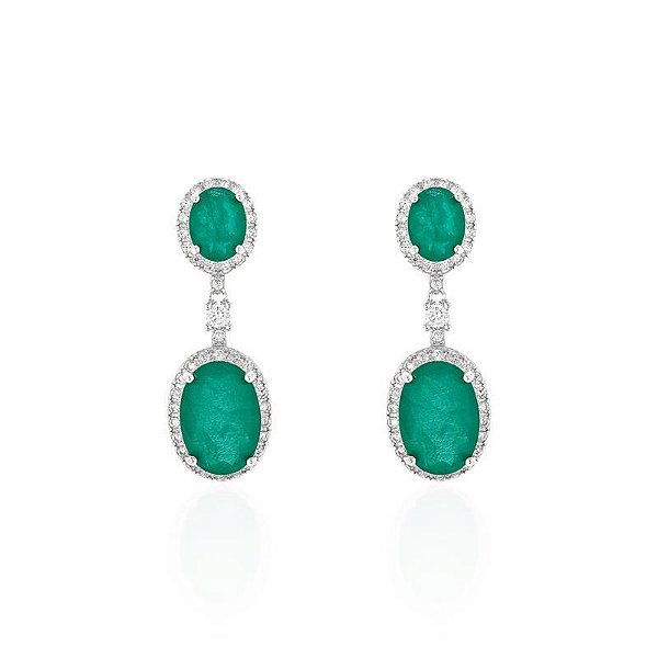 Brinco oval esmerlda