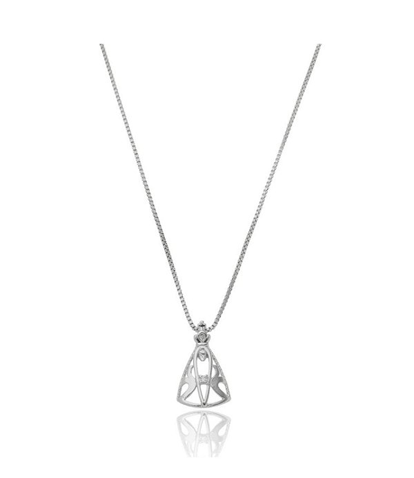 Colar Nossa Senhora Aparecida na prata 925