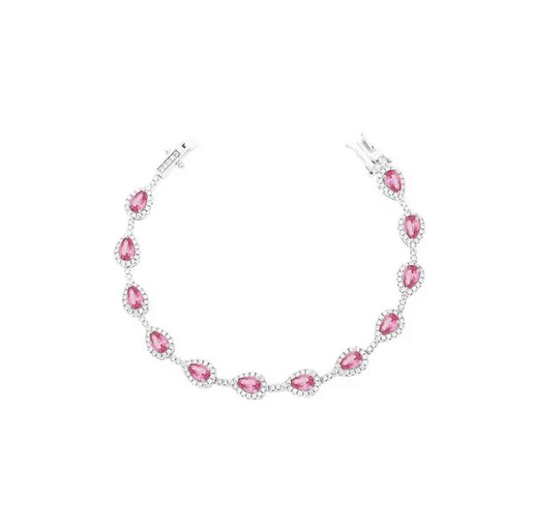 Pulseira riviera gota pink