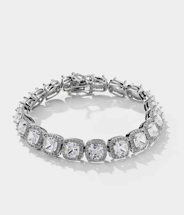 Pulseira riviera quadrada cristal