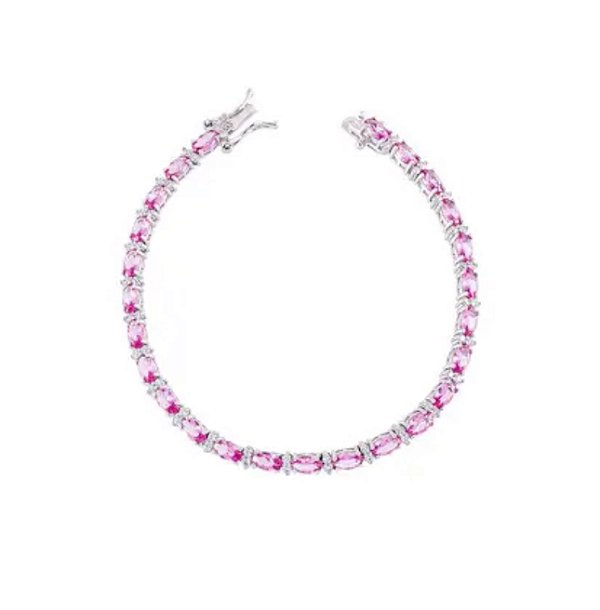 Pulseira riviera oval pink