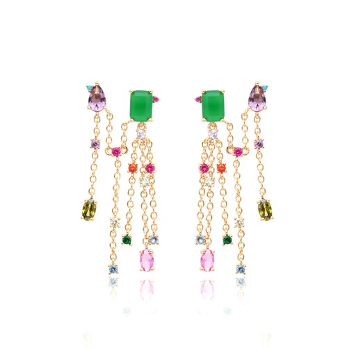 Brinco para dois furos colorido