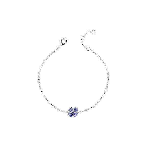 Pulseira de trevo tanzanita na prata 925