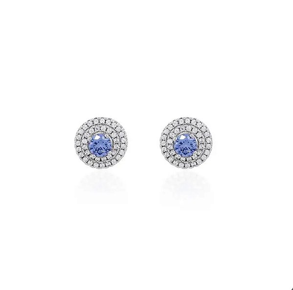 Brinco redondo tanzanita 12mm