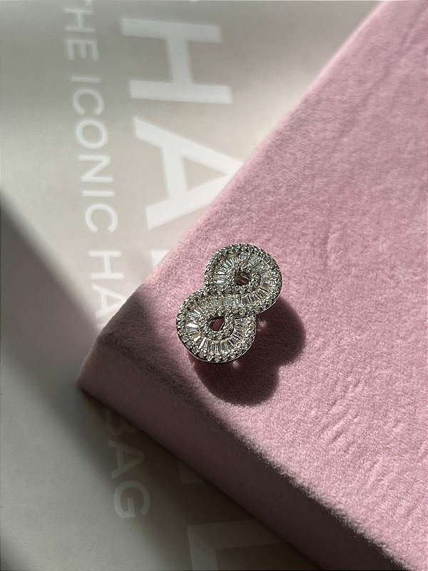 Pingente para pulseira de fita infinito cristal