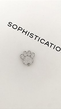 Pingente para pulseira de fita patinha cristal