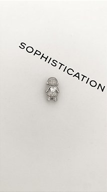 Pingente para pulseira de fita menina cristal