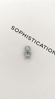 Pingente para pulseira de fita menino cristal e turmalina