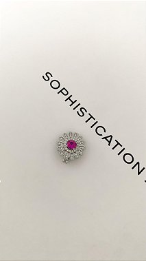 Pingente para pulseira de fita flor cristal e pink