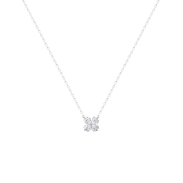 Colar de trevo cristal na prata 925