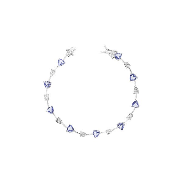 Pulseira fio faca triângulo tanzanita