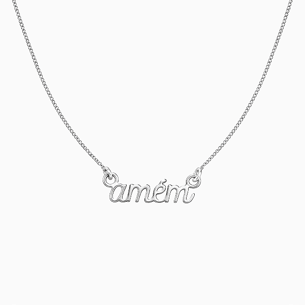 Colar amém na prata 925